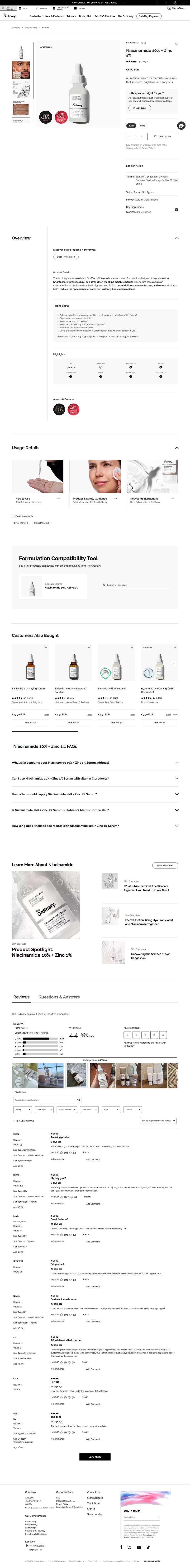 The Ordinary · PDP (Niacinamide 10% + Zinc 1%)